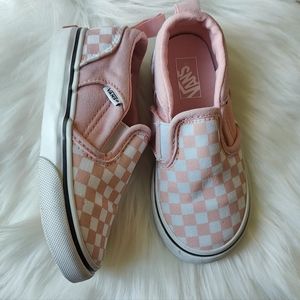 Vans Slip-On V Checkerboard Pink and White